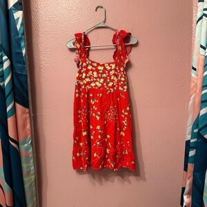 LC Lauren Conrad Red Floral Backless Dress